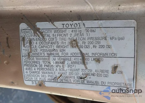 1997 Toyota Camry Le V6 from USA, damaged, VIN JT2BF22K6V0081619